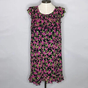 Modcloth Jam Packed on the Prairie Mini Dress in Raspberry Thicket Black - Large